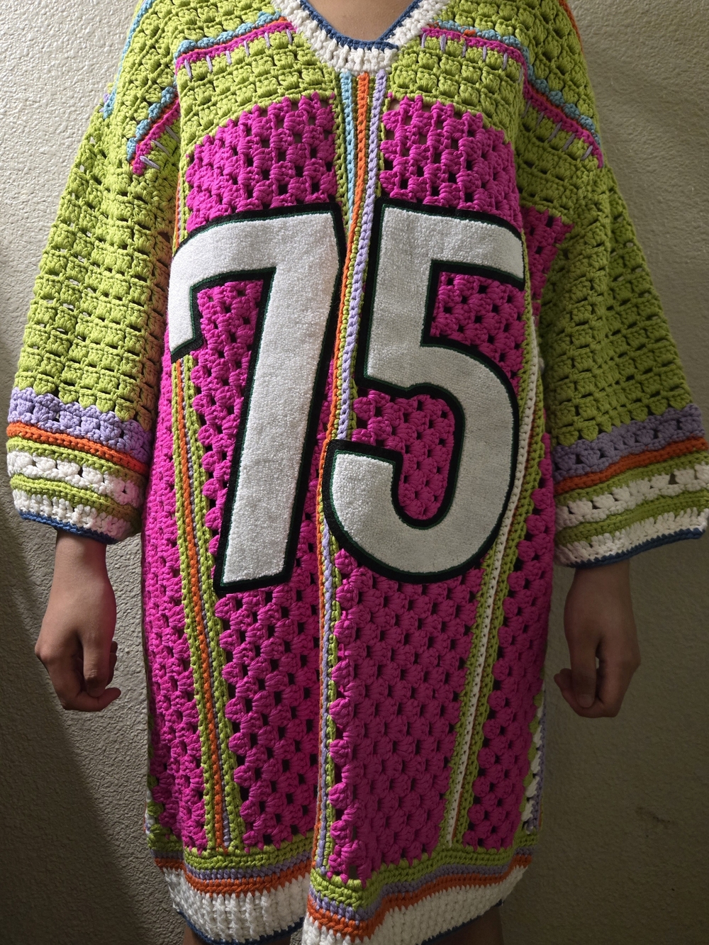 Akira - '75' Statement Oversized Crochet Sweater - S
